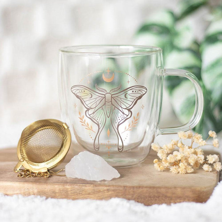 Stiklinis puodelis su sieteliu ir kalnų krištolu - Holy Dragonfly