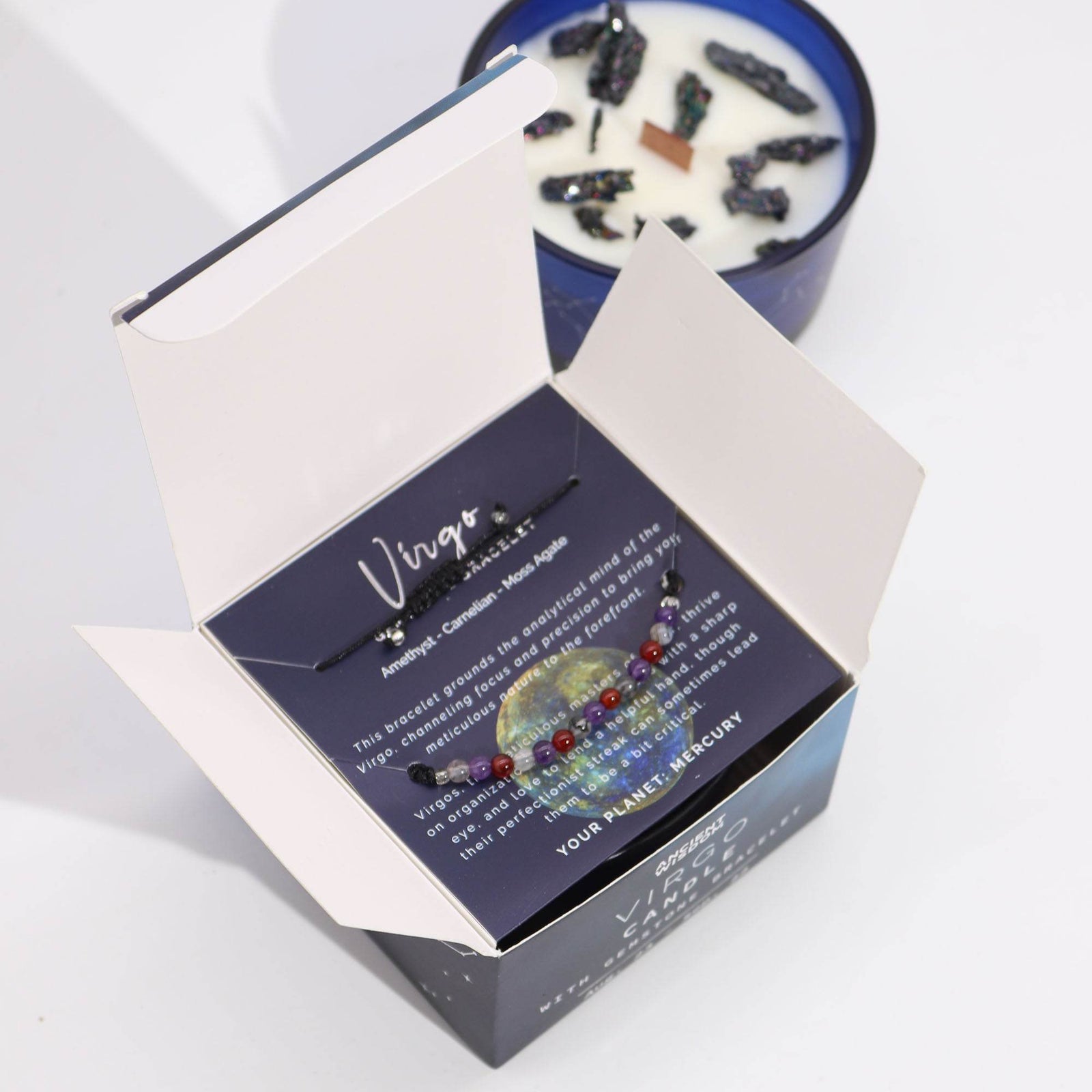 Zodiako žvakė Mergelė + kristalų apyrankė - Holy Dragonfly