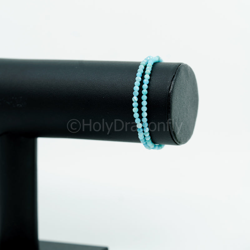 Amazonito apyrankė "3mm" (briaunuota)