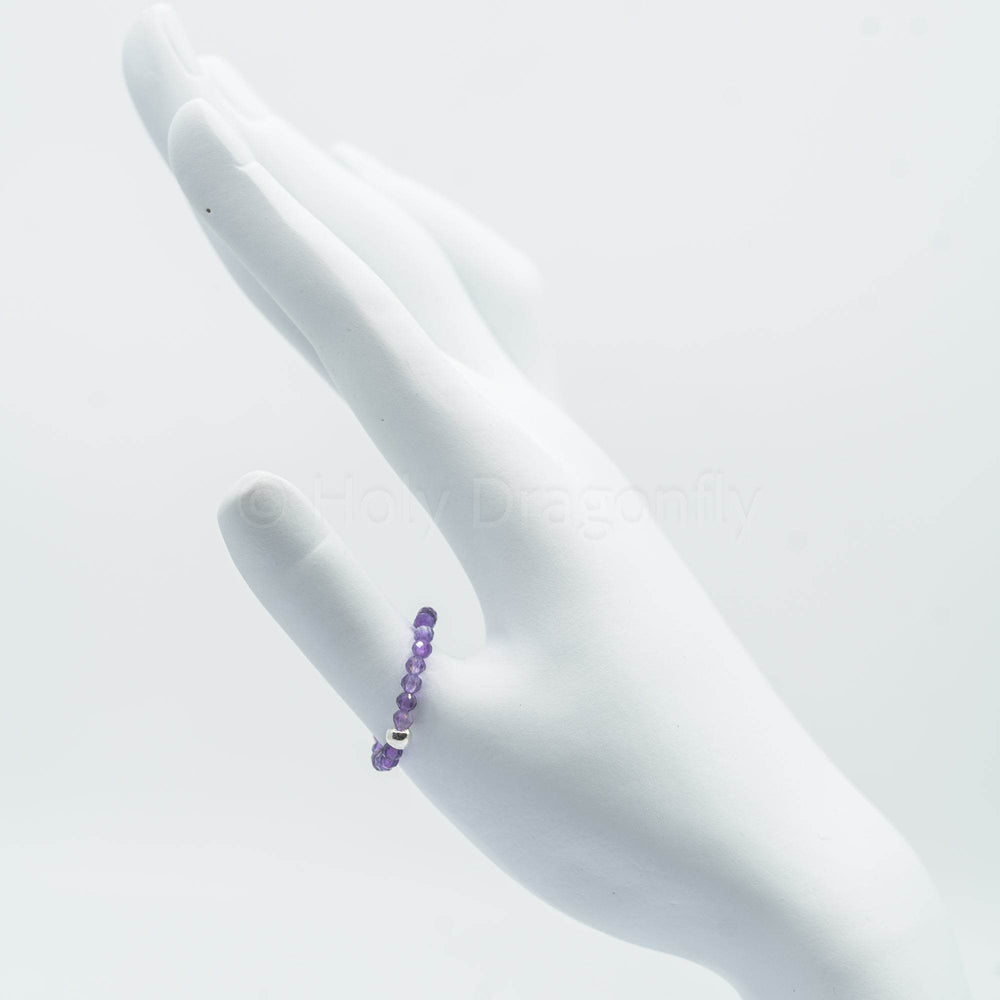 Ametisto žiedas (briaunuotas) - Holy Dragonfly