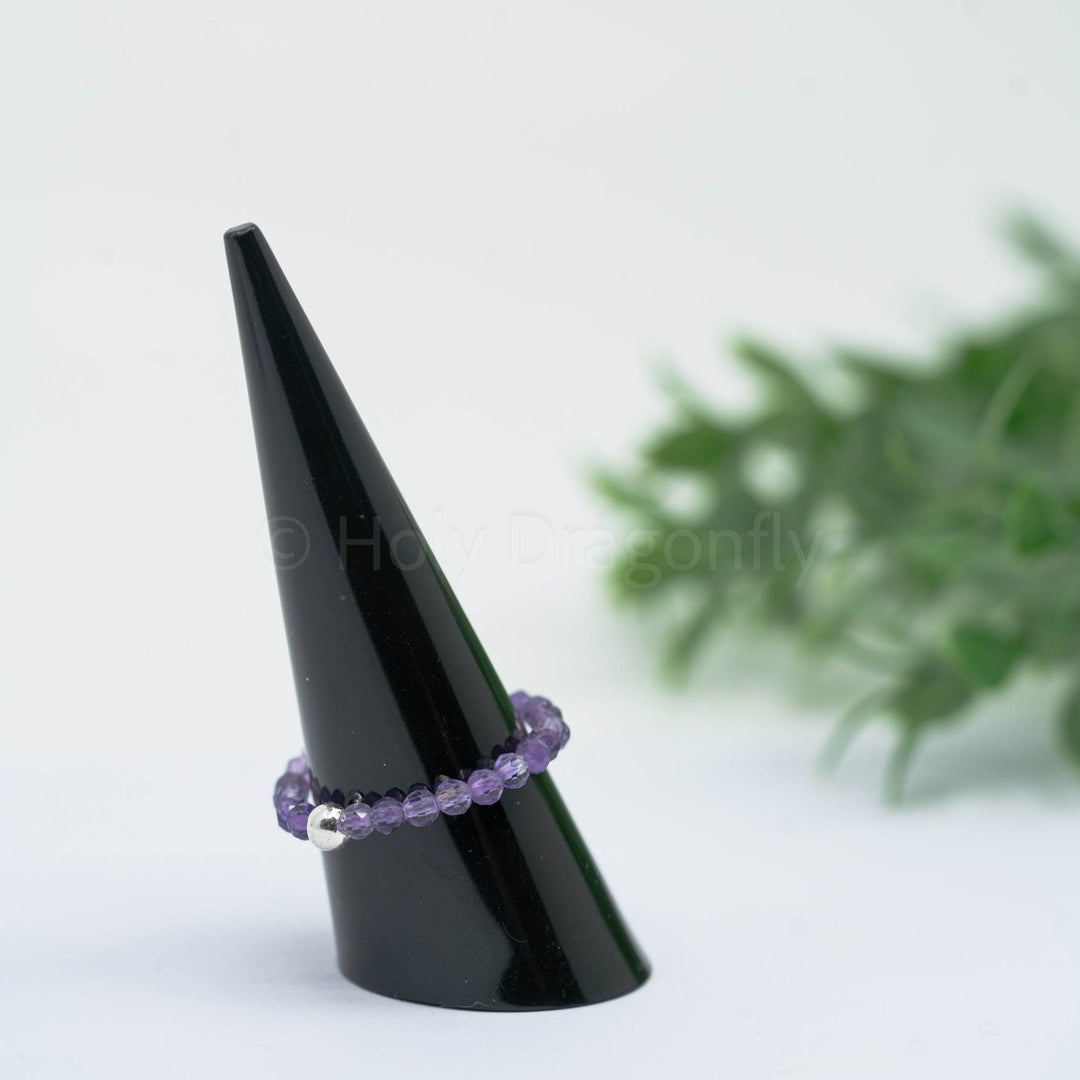 Ametisto žiedas (briaunuotas) - Holy Dragonfly