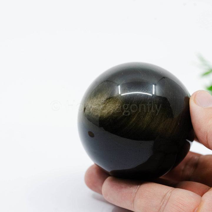 Auksinio Obsidiano sfera 297g - Holy Dragonfly