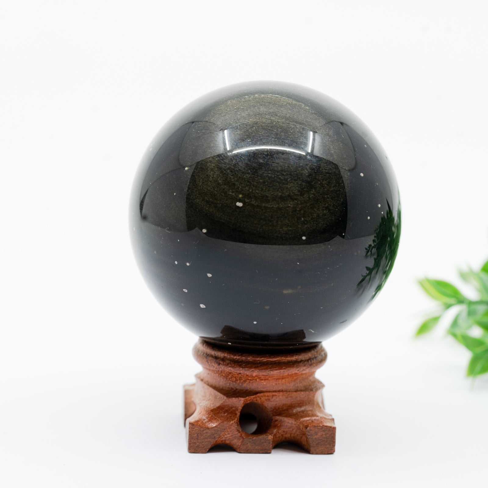 Auksinio Obsidiano sfera 354 g. - Holy Dragonfly