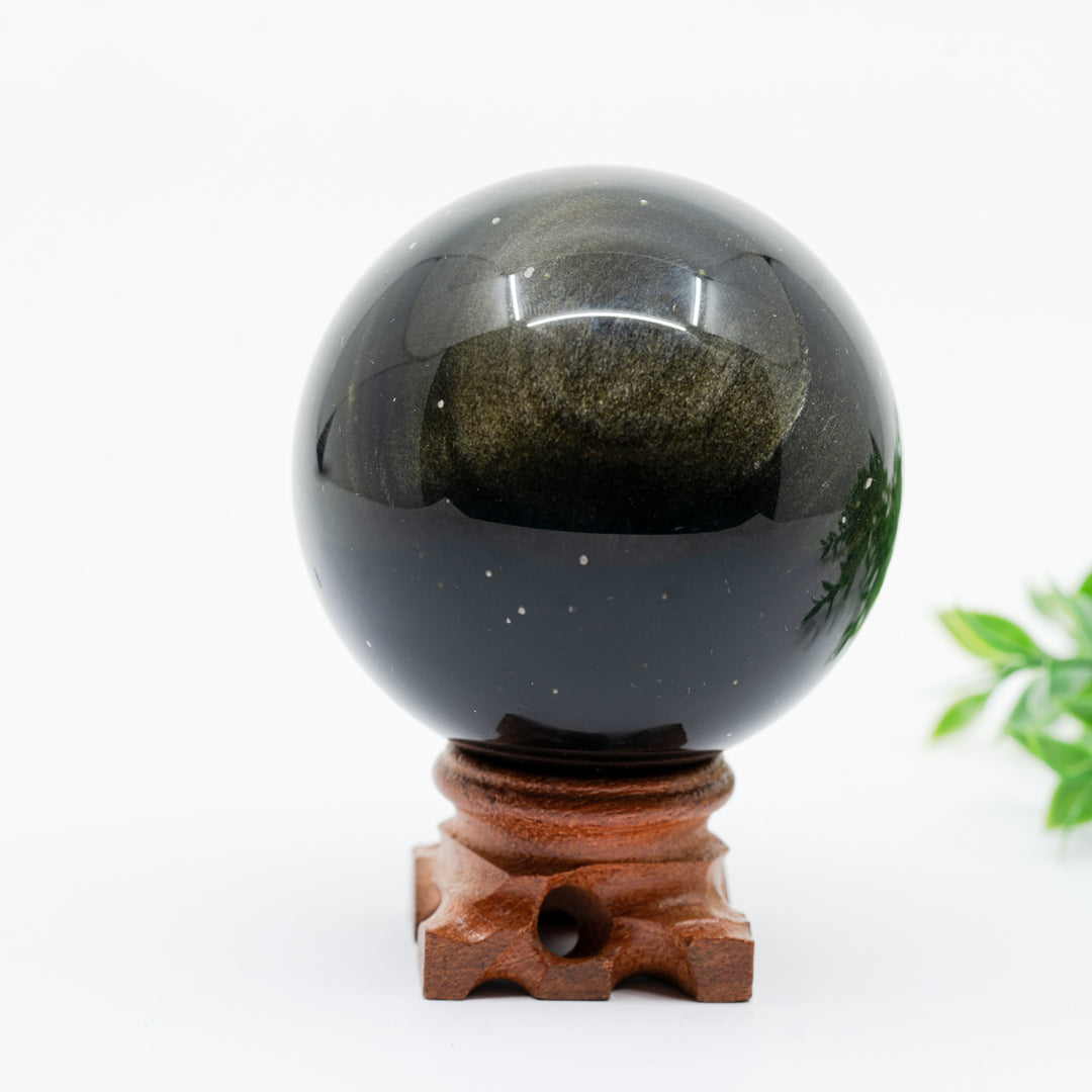 Auksinio Obsidiano sfera 354 g. - Holy Dragonfly