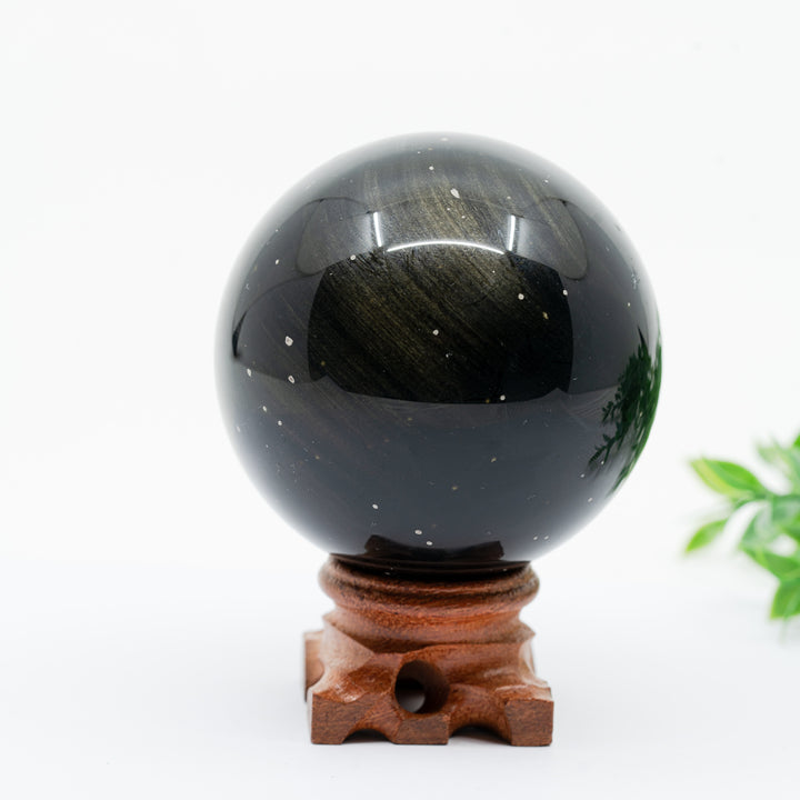 Auksinio Obsidiano sfera 354 g. - Holy Dragonfly