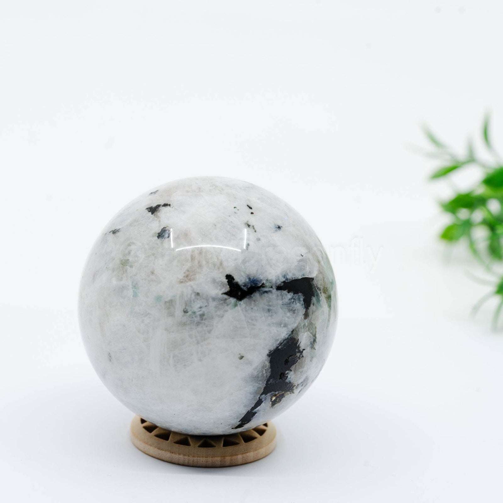 Balto Mėnulio akmens sfera 312g - Holy Dragonfly