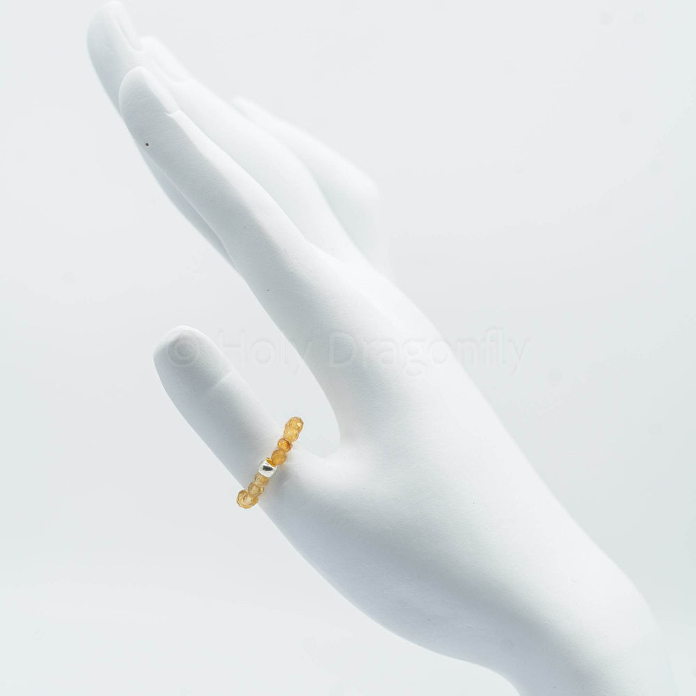 Citrino žiedas (briaunuotas) - Holy Dragonfly