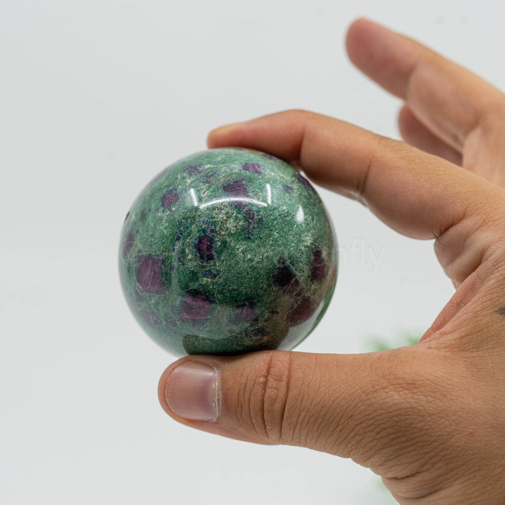 Fuksitas su Rubinu sfera 282g - Holy Dragonfly