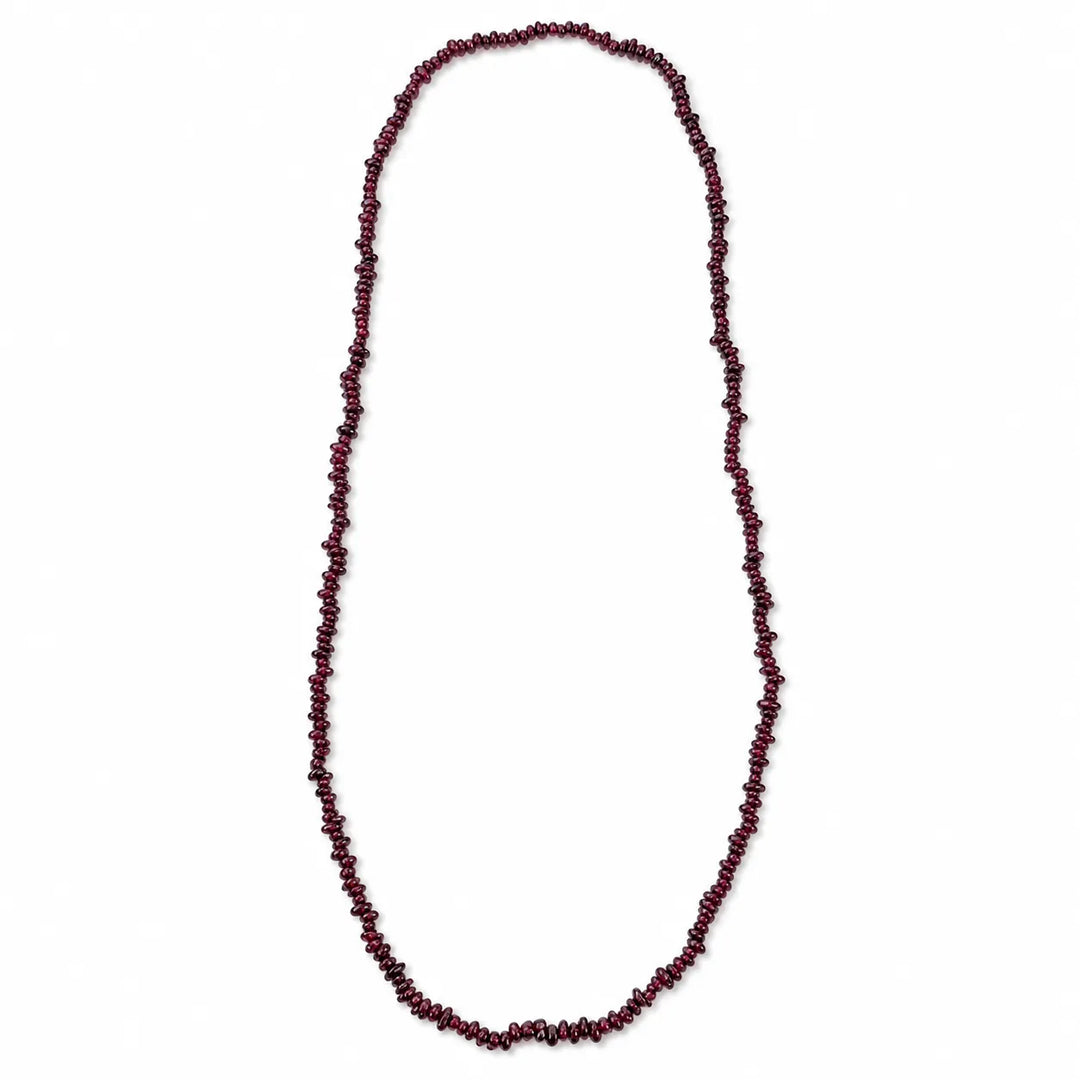 Granato almandino čipsiukų karoliai 82 cm