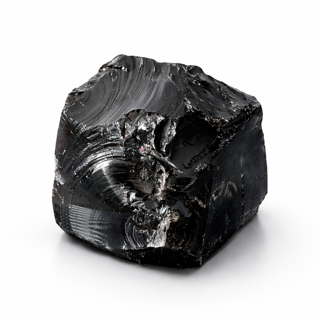 Juodas obsidianas mineralas 1.3 kg