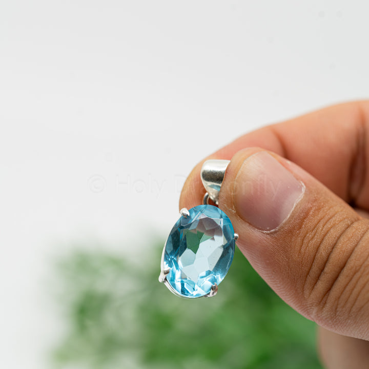 Juvelyrinis Mėlynojo Topazo pakabukas (925) 4.3g