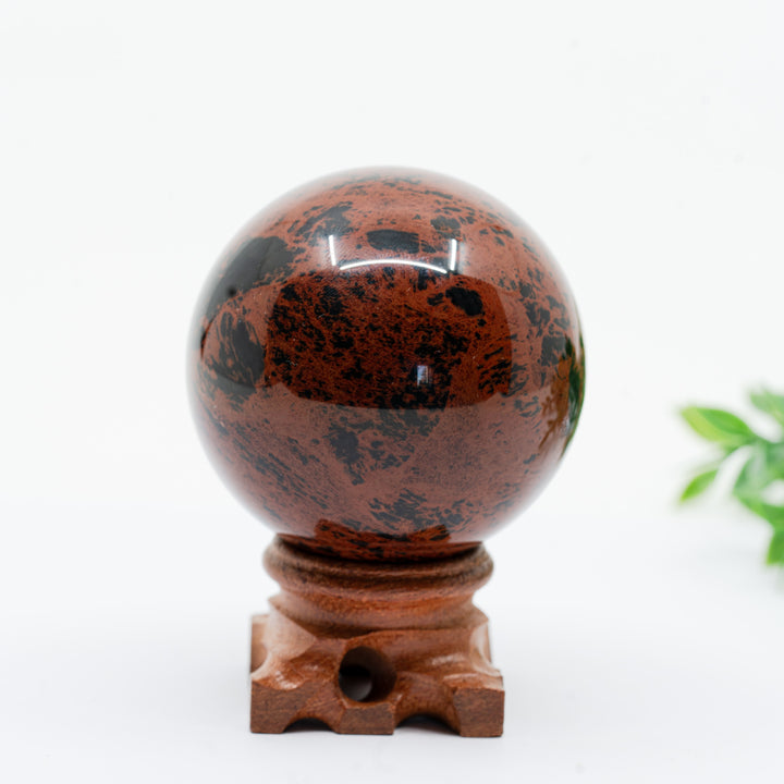 Mahagoninio obsidiano sfera 222 g. - Holy Dragonfly