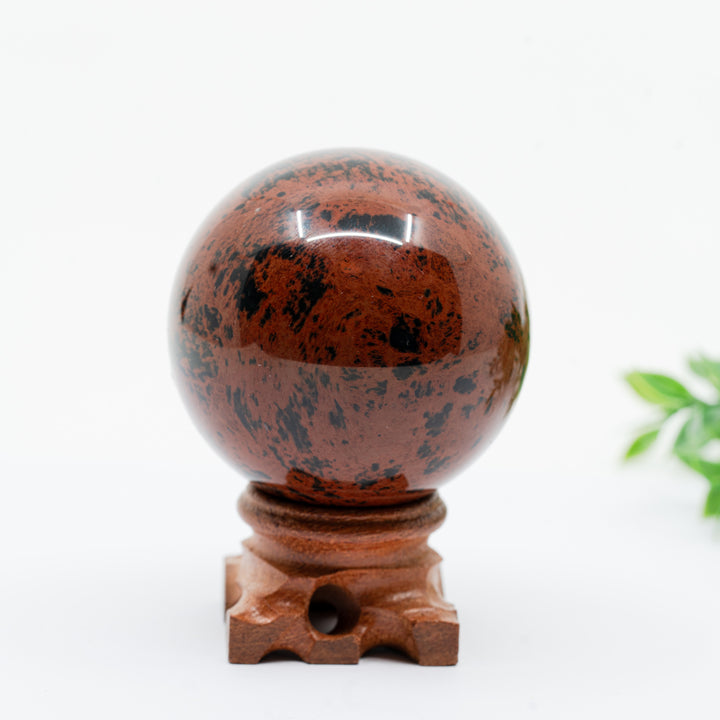 Mahagoninio obsidiano sfera 222 g. - Holy Dragonfly
