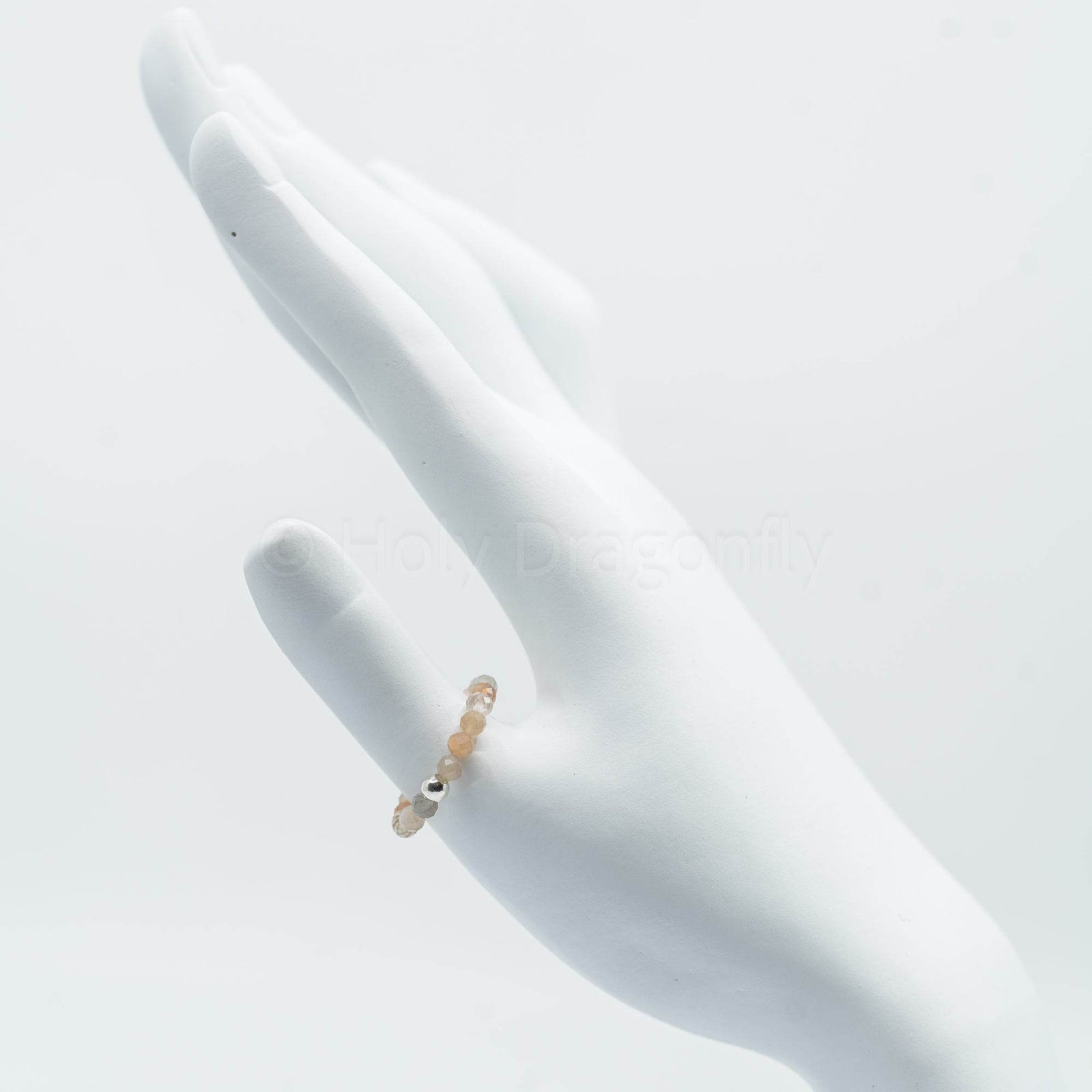 Mėnulio akmens žiedas (briaunuotas) - Holy Dragonfly