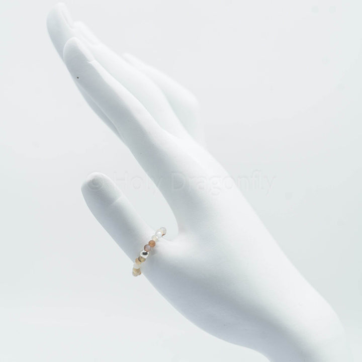 Nėrinuoto Agato žiedas (briaunuotas) - Holy Dragonfly