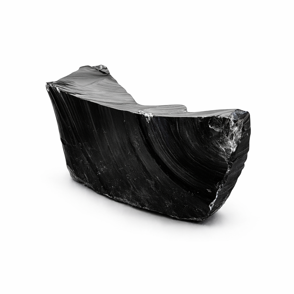 Juodas obsidianas mineralas 1kg