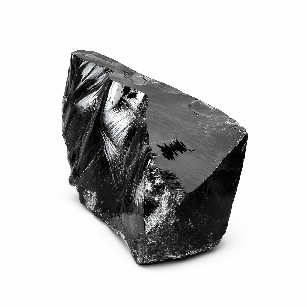 Juodas obsidianas mineralas 1kg
