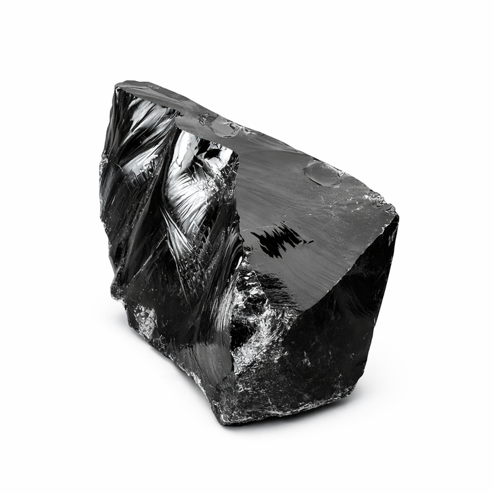 Juodas obsidianas mineralas 1kg