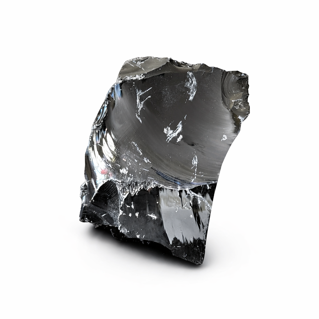 Juodas obsidianas mineralas 900g