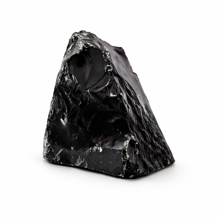 Juodas obsidianas mineralas 900g