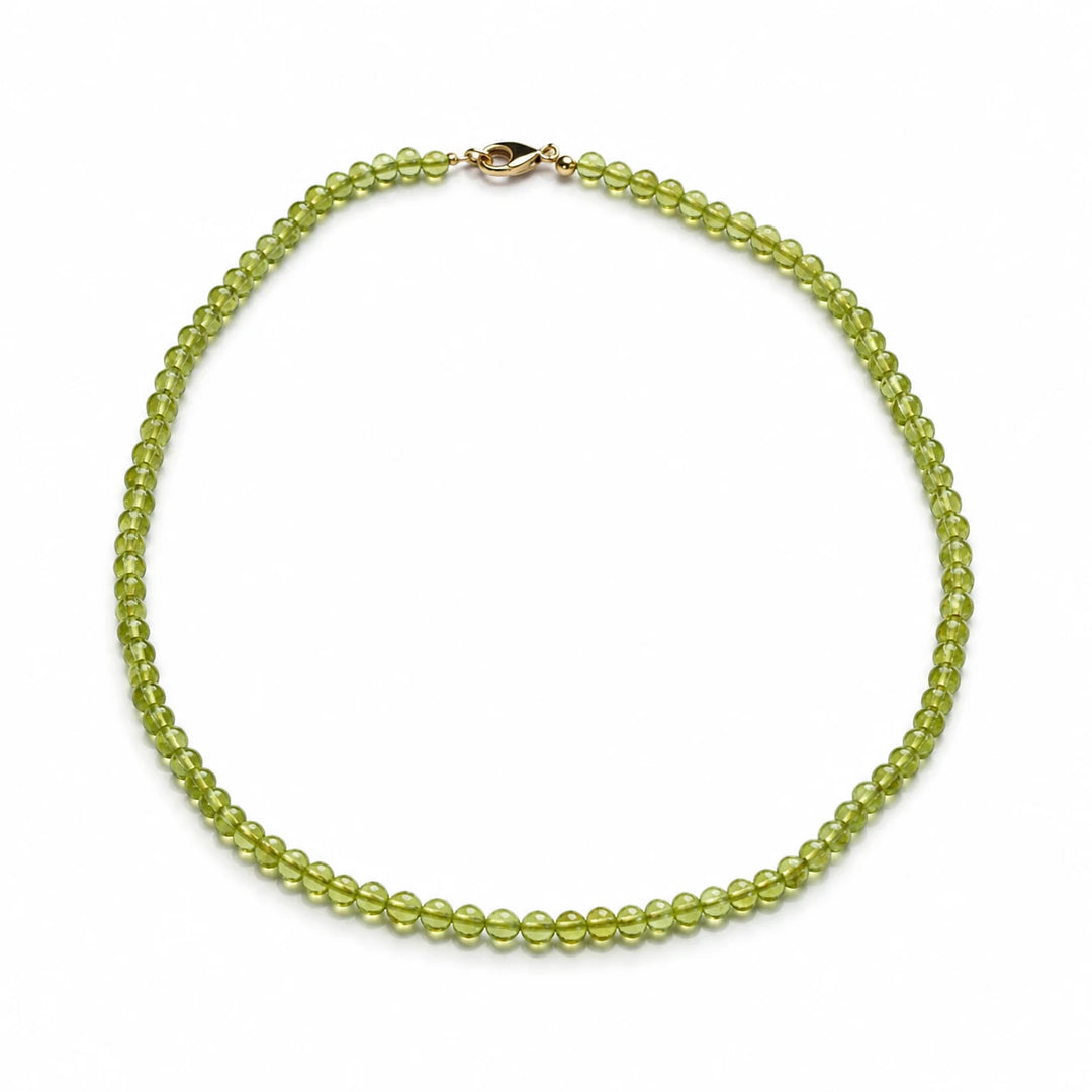 Peridoto karoliai 5 mm