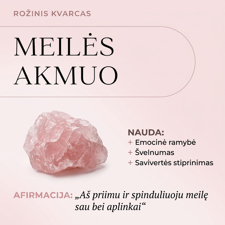 Rožinis kvarcas masažinė lazdelė