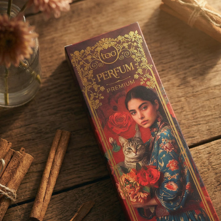 Sagrada Madre Tao Perfum – Sweet Cinnamon – portreto detalė ant pakuotės