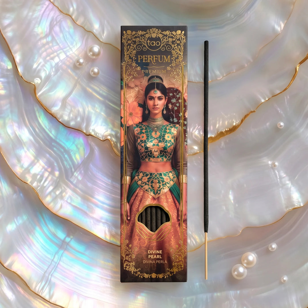 Sagrada Madre Tao Perfum – Divine Pearl – smilkalų pakuotė aplinkoje