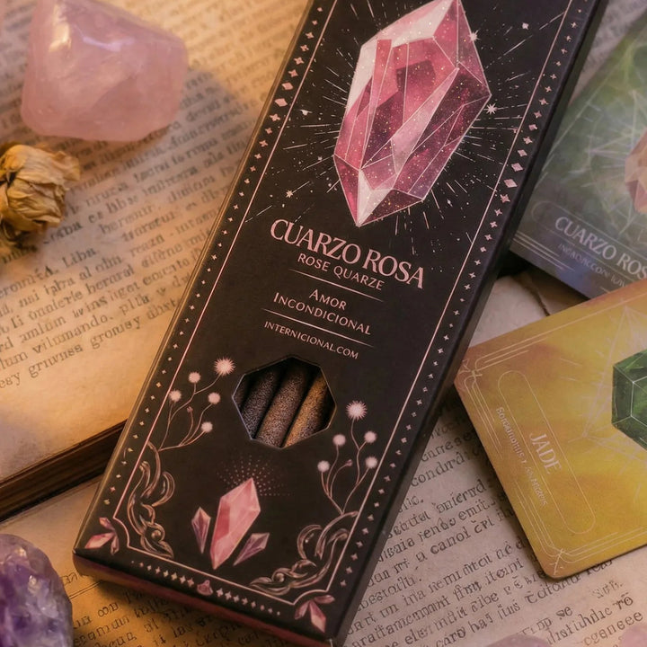 Sagrada Madre Tarot Gems rožinio kvarco smilkalai, nuotrauka 2