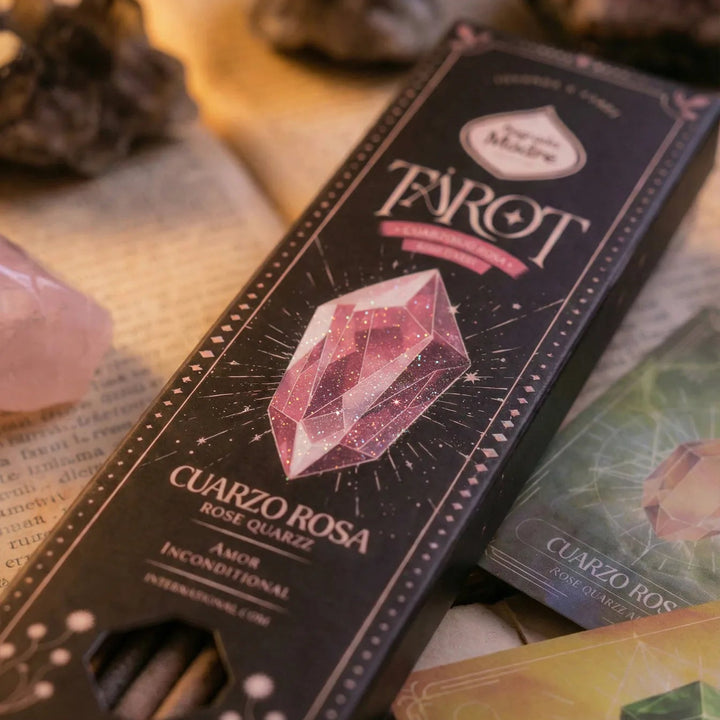 Sagrada Madre Tarot Gems rožinio kvarco smilkalai, nuotrauka 3