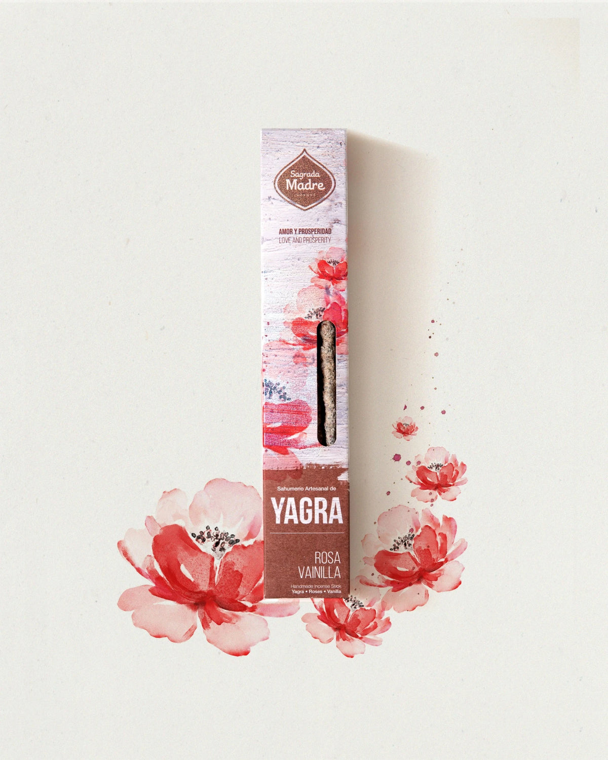 Sagrada Madre Yagra, Vanilla, Roses 6 lazdelių pakuotė rožių fone