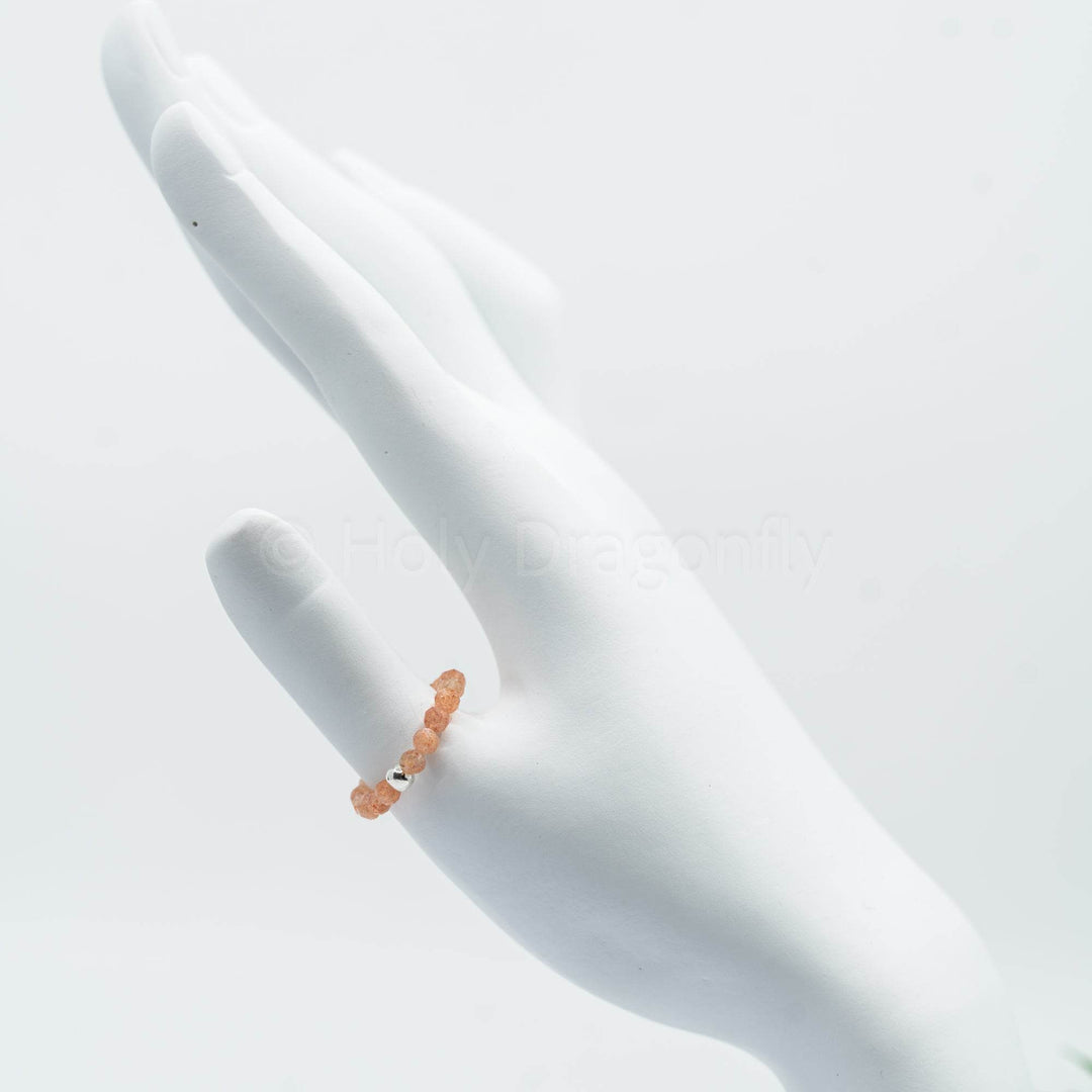 Saulės akmens žiedas (briaunuotas) - Holy Dragonfly