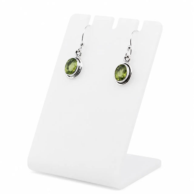 Sidabriniai peridoto auskarai