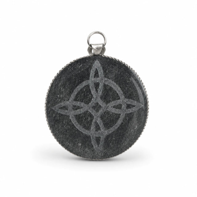 Sidabrinio obsidiano pakabukas "Witch’s Knot"