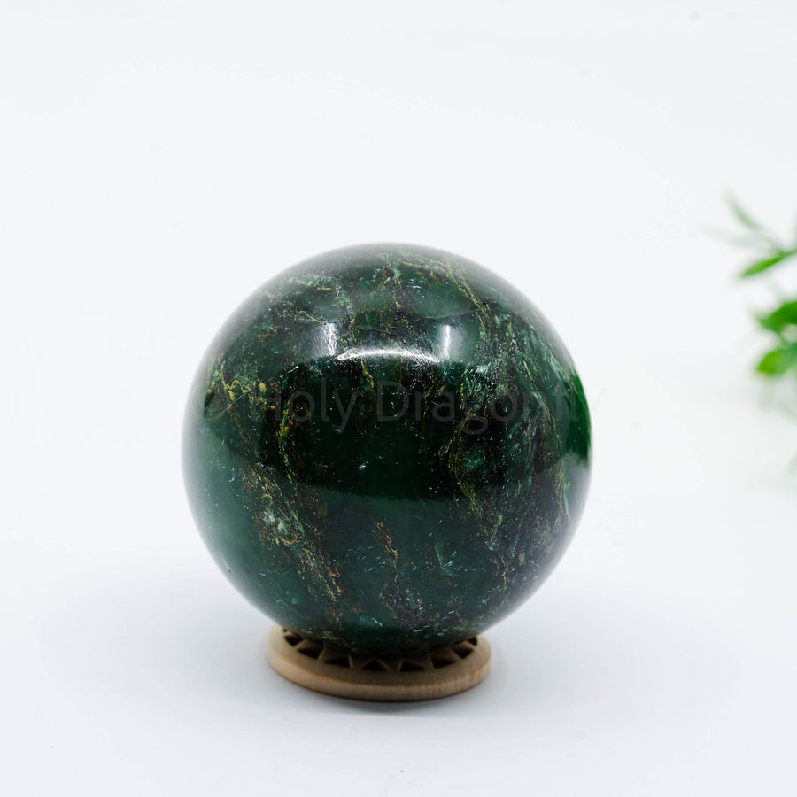 Smaragdinio Fuksito sfera 373g - Holy Dragonfly