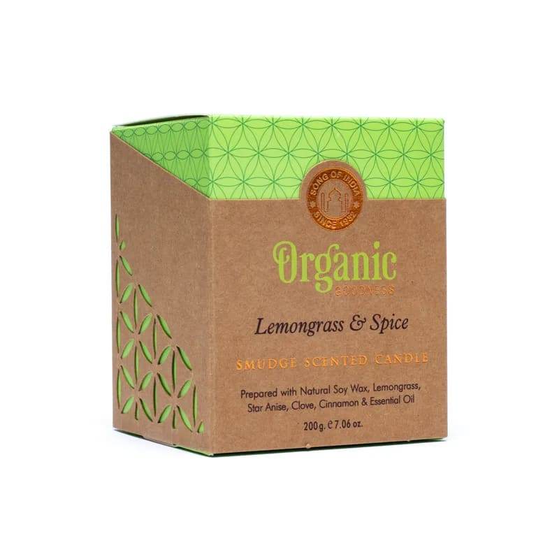 Sojų vaško žvakė Organic Goodness Lemongrass & Spice - Holy Dragonfly
