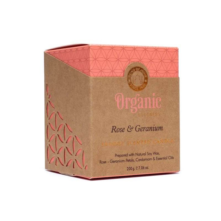 Sojų vaško žvakė Organic Goodness Rose & Geranium - Holy Dragonfly