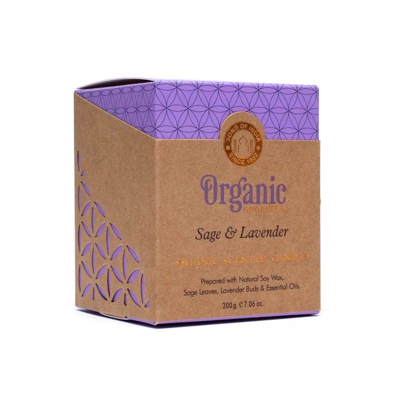 Sojų vaško žvakė Organic Goodness Sage & Lavender