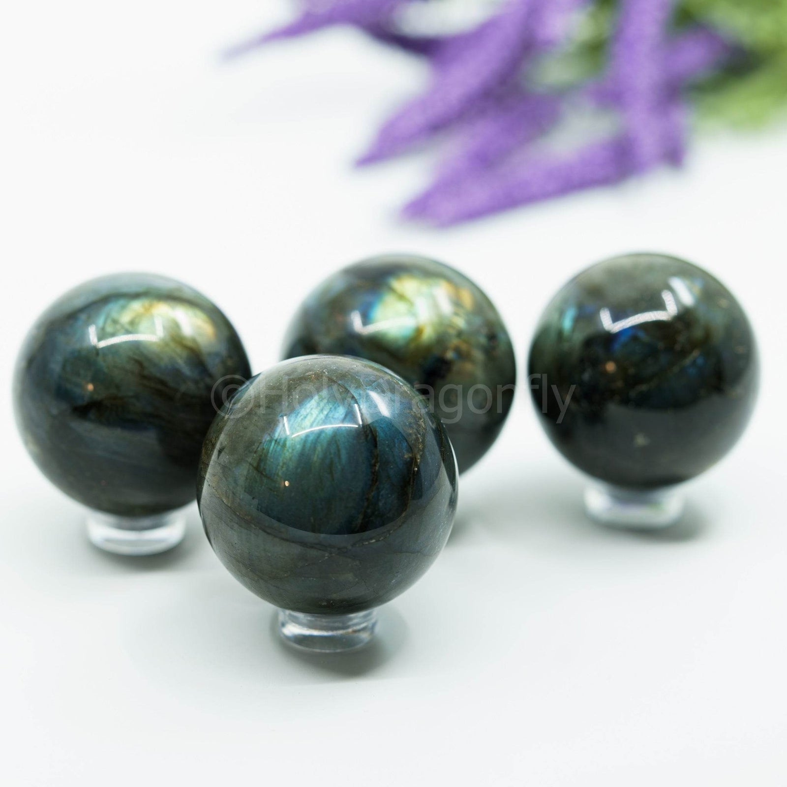Labradoritas sfera 4cm - Holy Dragonfly