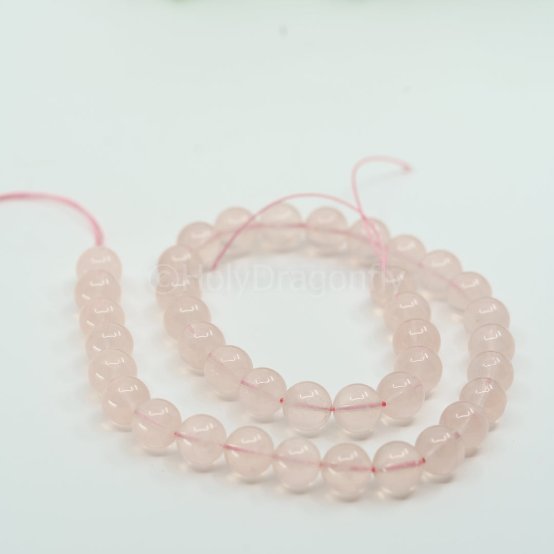 Rožinis kvarcas gija "10mm"