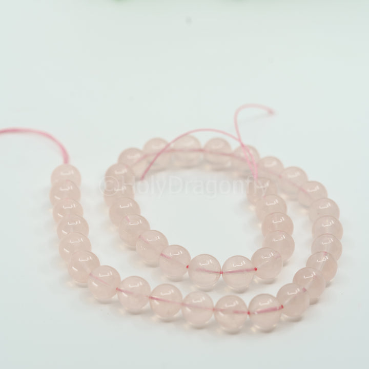 Rožinis kvarcas gija "10mm"