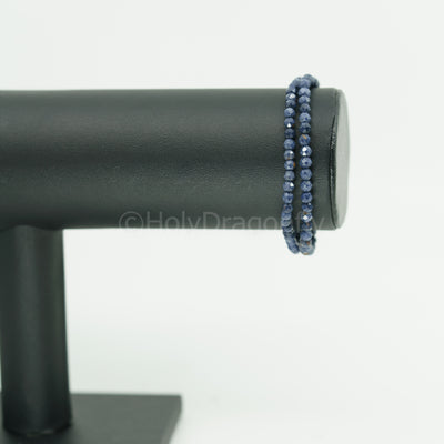 Mėlynas safyras apyrankė "briaunuota" 4mm