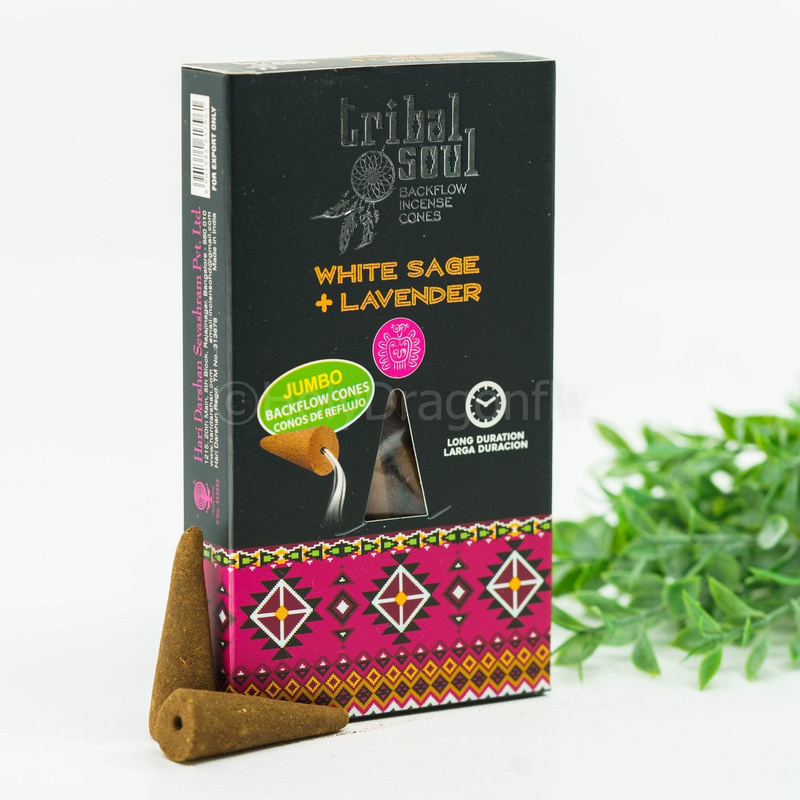 Tribal Soul White Sage + Lavender Backflow smilkalai - Holy Dragonfly
