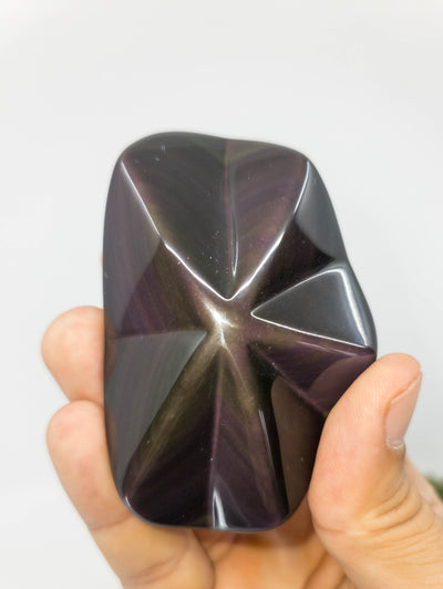 vaivorykstinis obsidianas naturalus magiskas akmuo